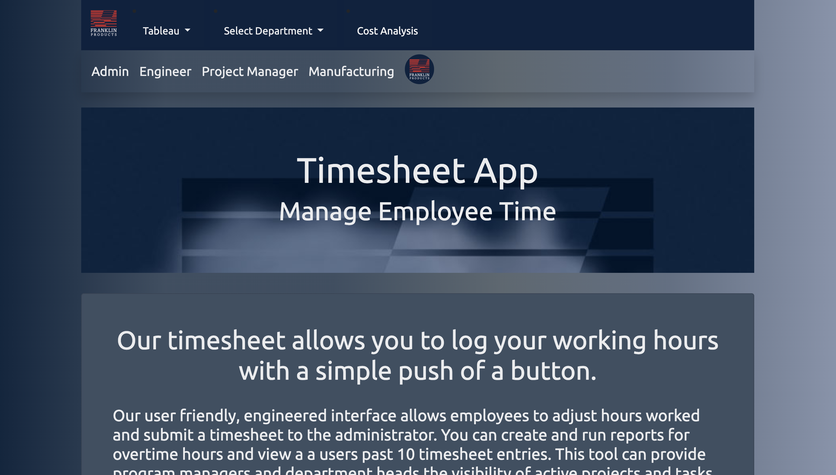 timesheet manager screenshot